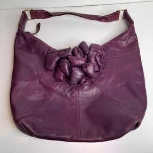 David & Scotti leather hobo bag merlot burgundy